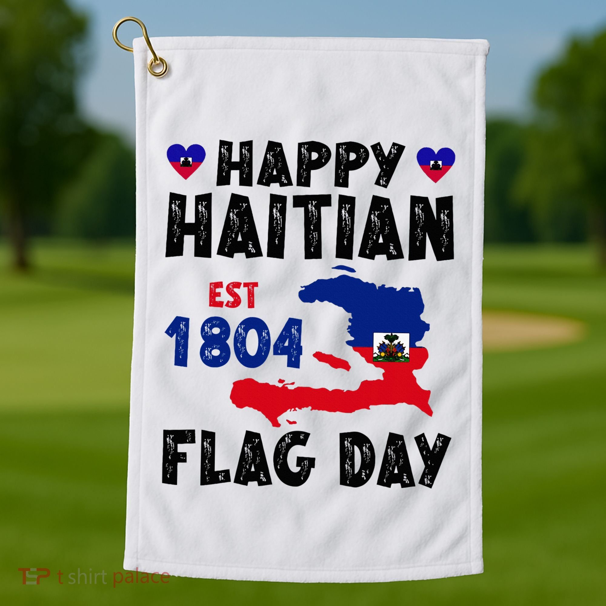 Haiti Flag Day Haitian Map Flag Celebration Golf Towel