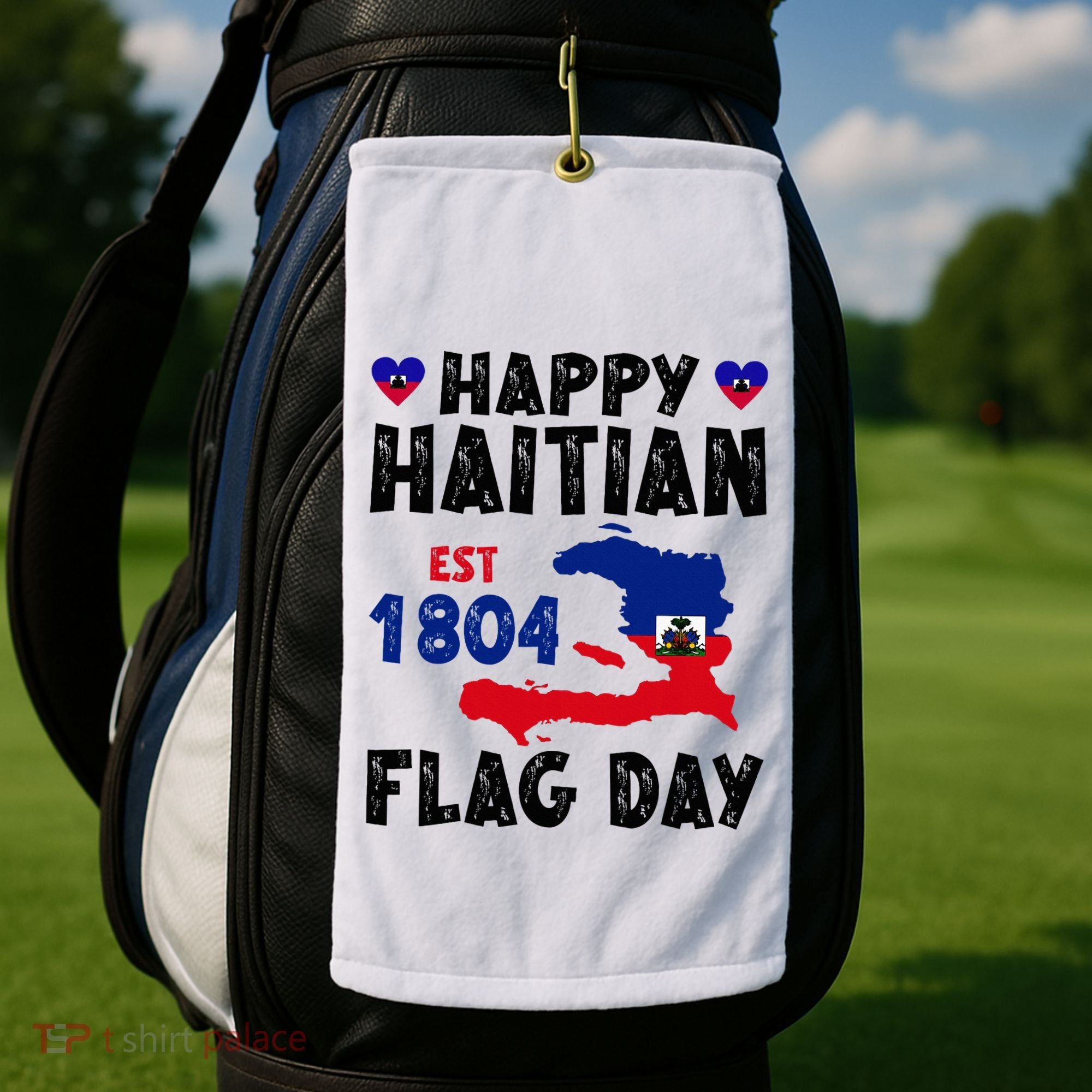 Haiti Flag Day Haitian Map Flag Celebration Golf Towel