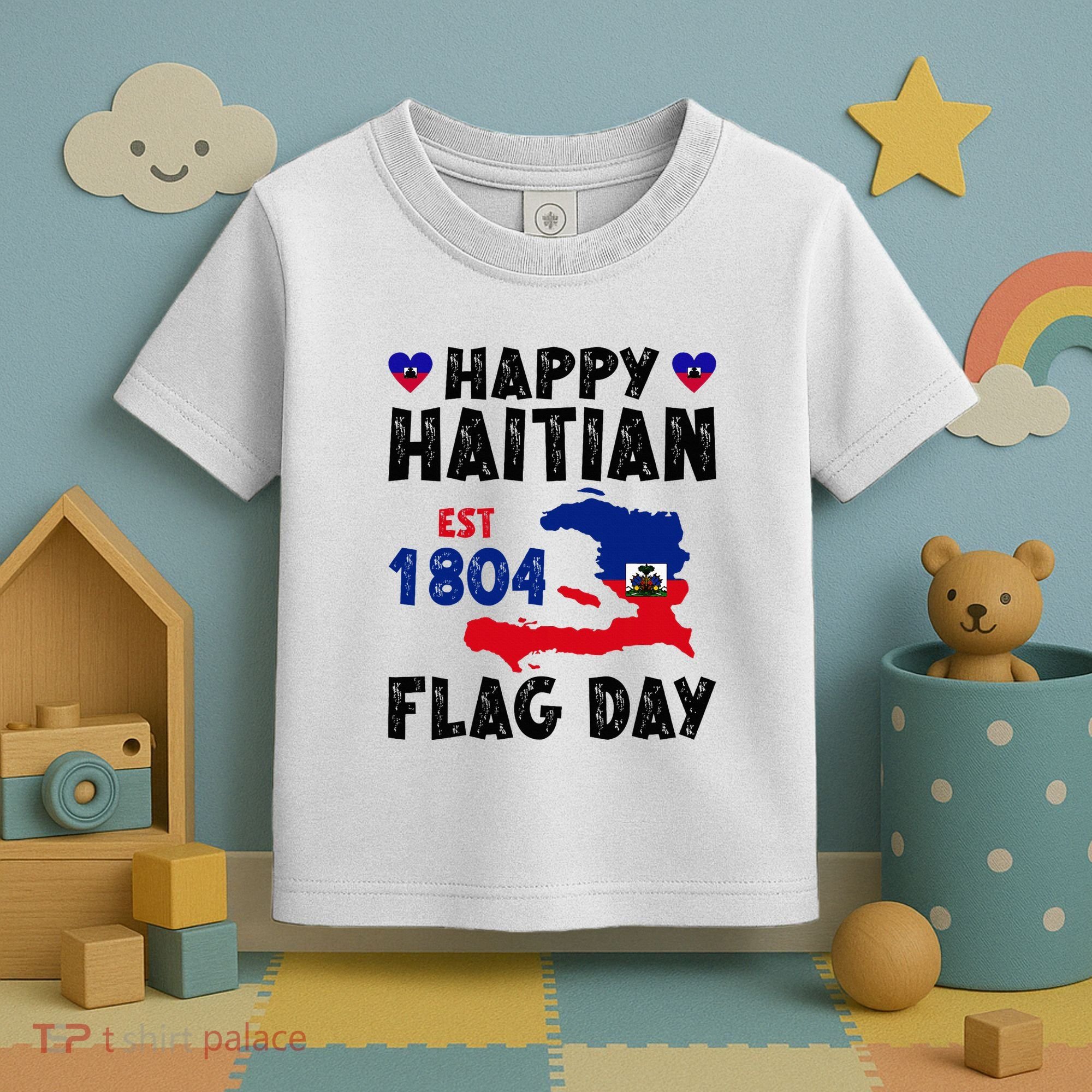 Haiti Flag Day Haitian Map Flag Celebration Toddler T-Shirt