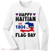 Haiti Flag Day Haitian Map Flag Celebration Women's Long Sleeve Shirt thumb 0