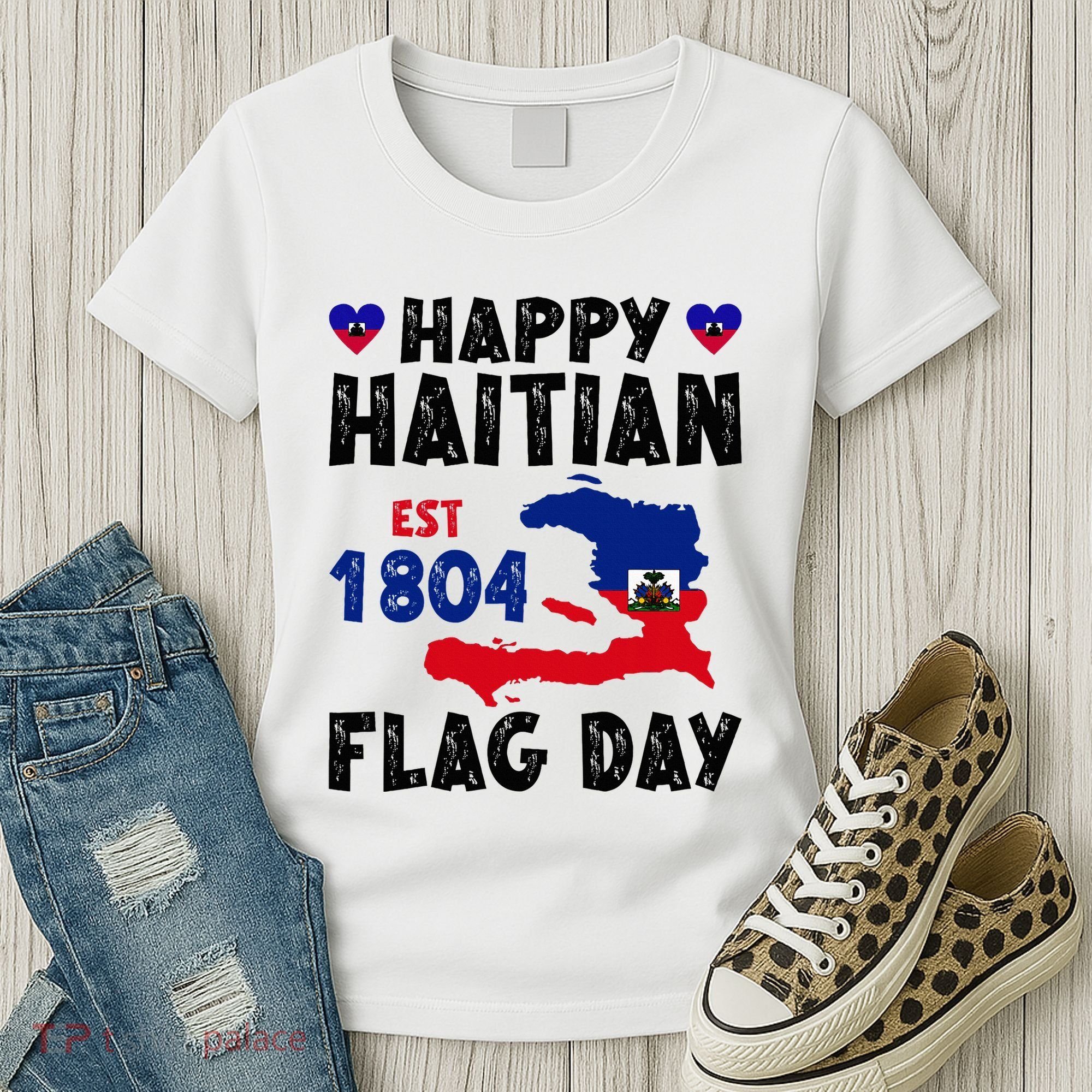 Haiti Flag Day Haitian Map Flag Celebration Women's T-Shirt