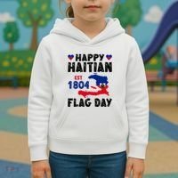 Haiti Flag Day Haitian Map Flag Celebration Kids Hoodie thumb 3