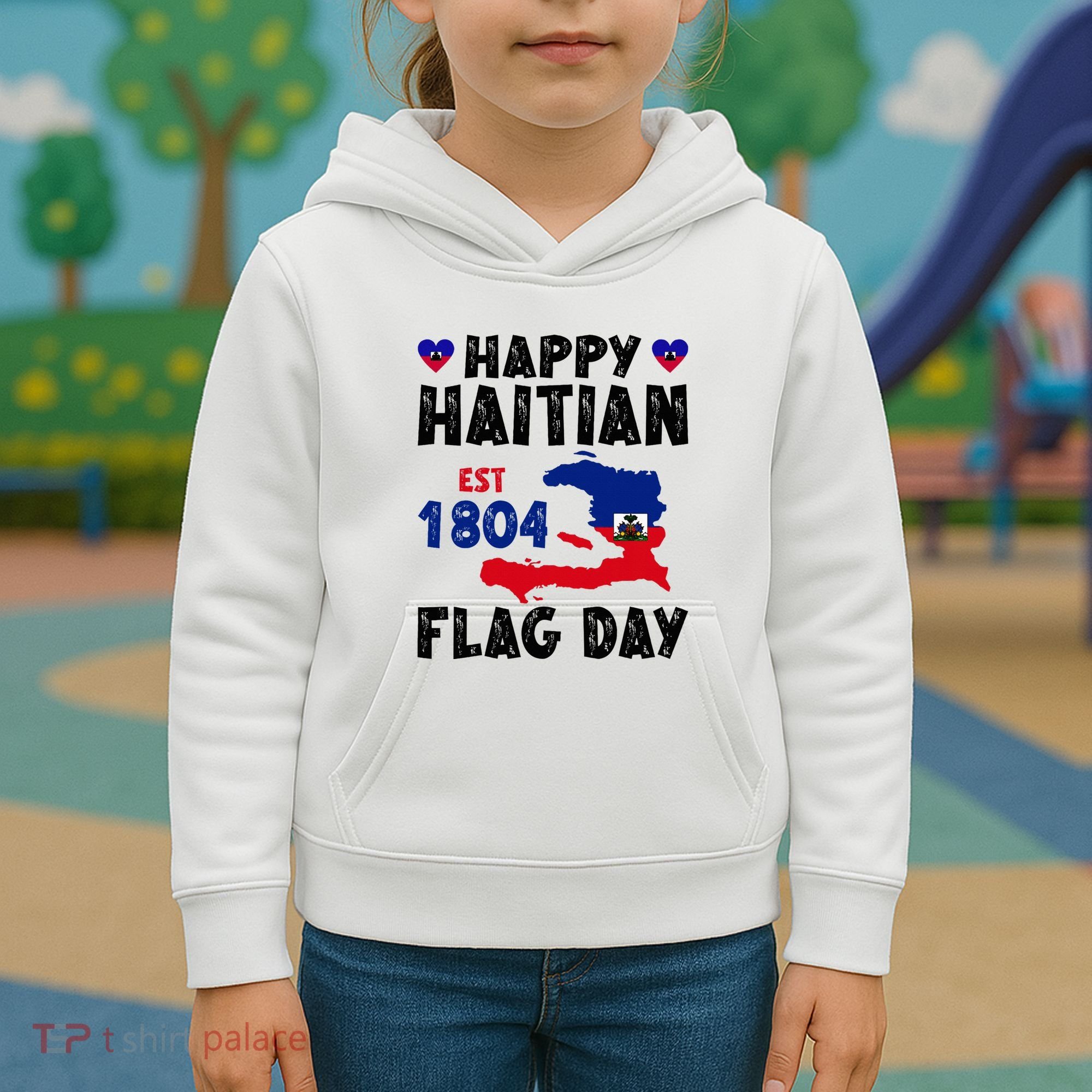 Haiti Flag Day Haitian Map Flag Celebration Kids Hoodie