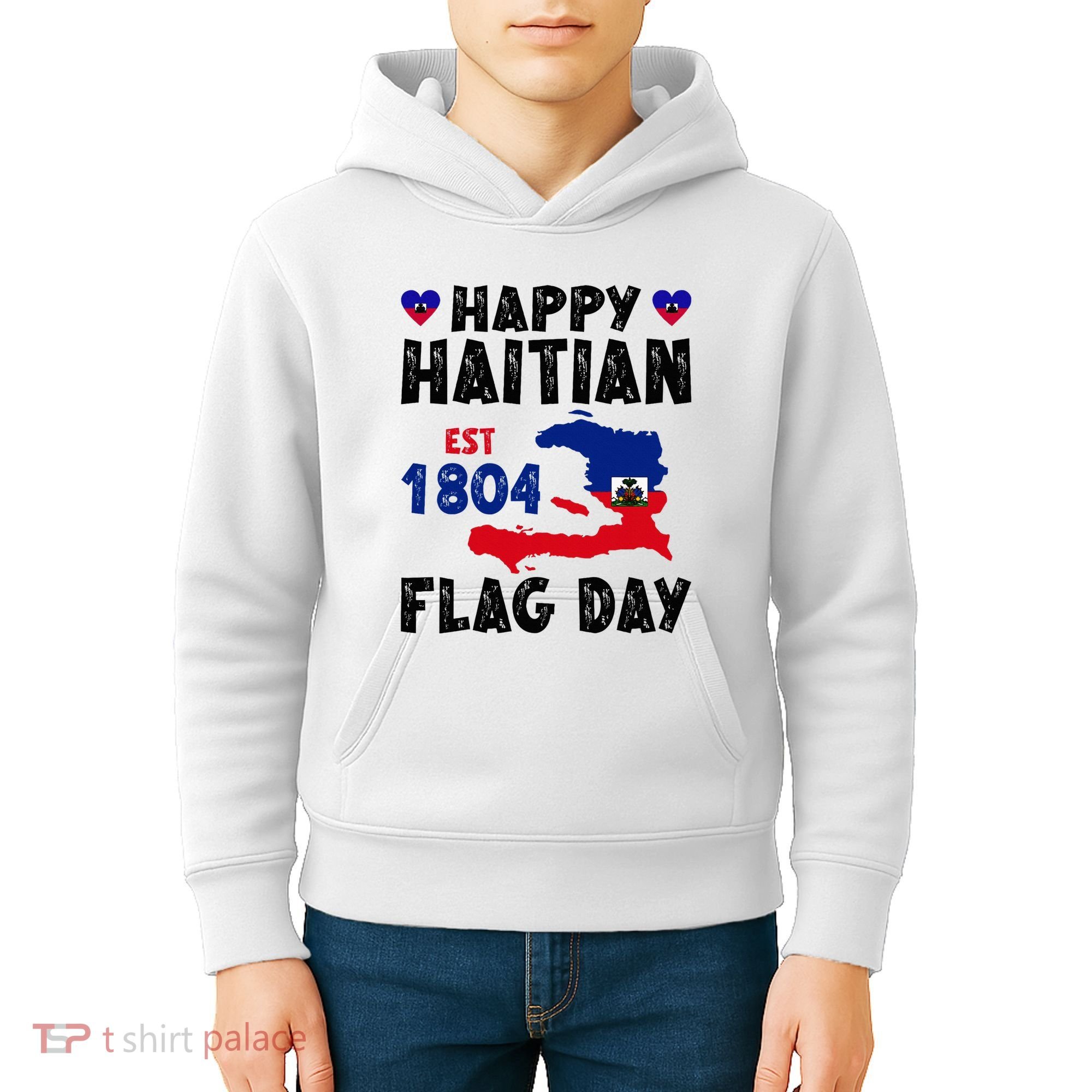 Haiti Flag Day Haitian Map Flag Celebration Kids Hoodie