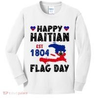 Haiti Flag Day Haitian Map Flag Celebration Kids Long Sleeve Shirt thumb 0