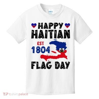 Haiti Flag Day Haitian Map Flag Celebration Kids T-Shirt
