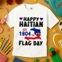 Haiti Flag Day Haitian Map Flag Celebration Kids T-Shirt thumb 3