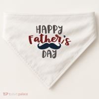 Happy Father's Day Mustache USA-Made Doggie Bandana thumb 0