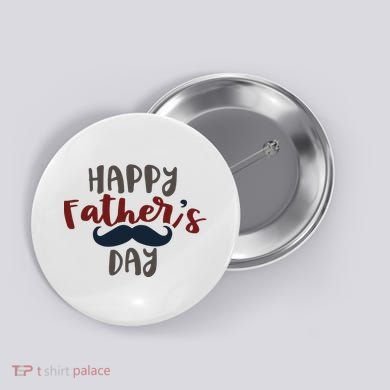 Happy Father's Day Mustache Button