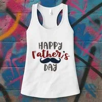 Happy Father's Day Mustache Women's Tank Top thumb 3
