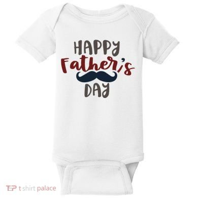 Happy Father's Day Mustache Baby Bodysuit