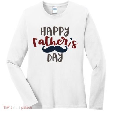 Happy Father's Day Mustache Women's Long Sleeve Shirt