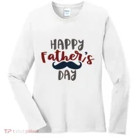 Happy Father's Day Mustache Women's Long Sleeve Shirt thumb 0