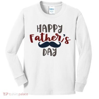 Happy Father's Day Mustache Kids Long Sleeve Shirt
