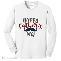 Happy Father's Day Mustache Kids Long Sleeve Shirt thumb 0