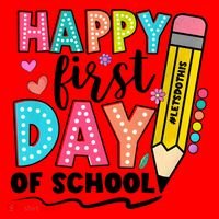 Happy First Day Of School Teacher Pencil Santa Hat thumb 1