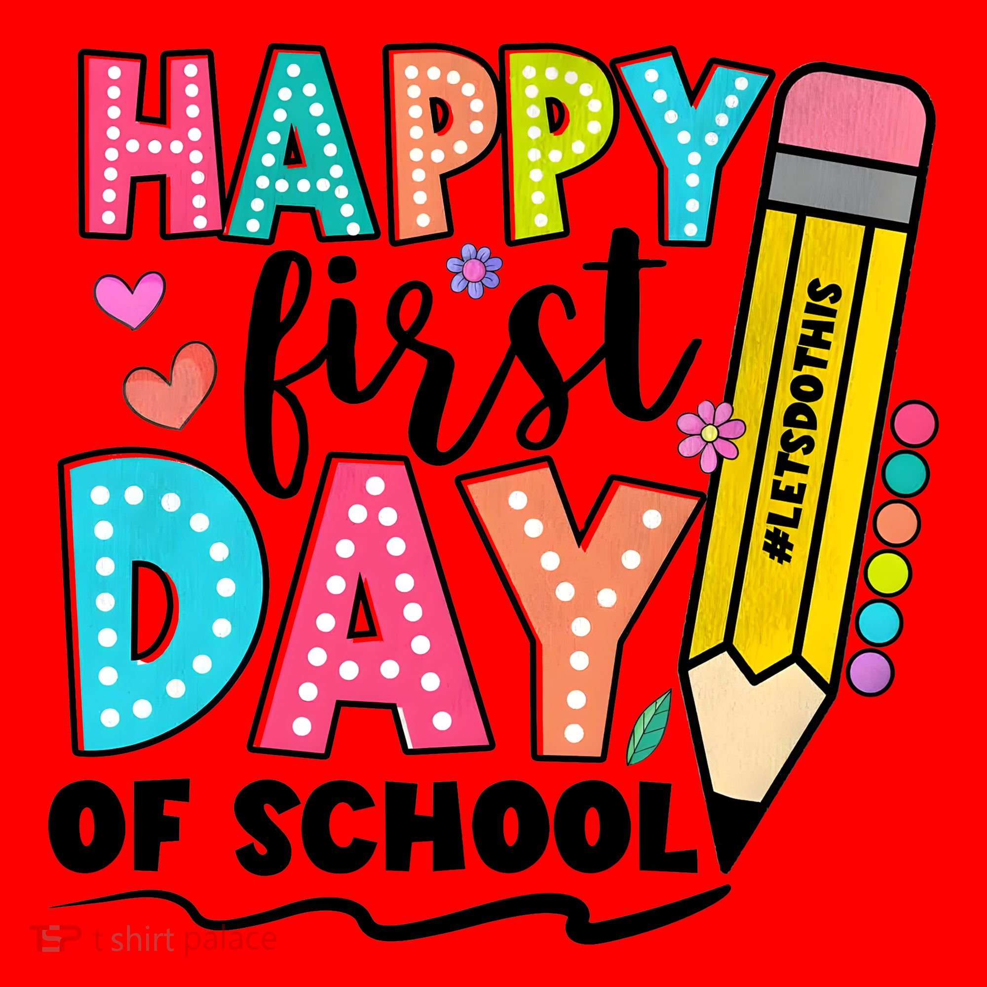 Happy First Day Of School Teacher Pencil Santa Hat