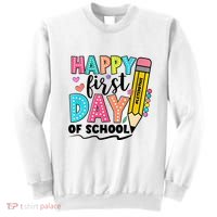 Happy First Day Of School Teacher Pencil Sweatshirt thumb 0