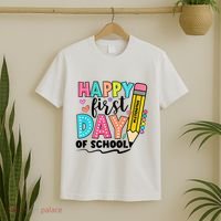 Happy First Day Of School Teacher Pencil T-Shirt thumb 2