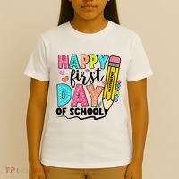Happy First Day Of School Teacher Pencil T-Shirt thumb 4