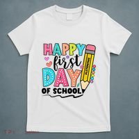 Happy First Day Of School Teacher Pencil T-Shirt thumb 5