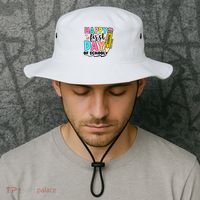 Happy First Day Of School Teacher Pencil Bucket Hat thumb 2