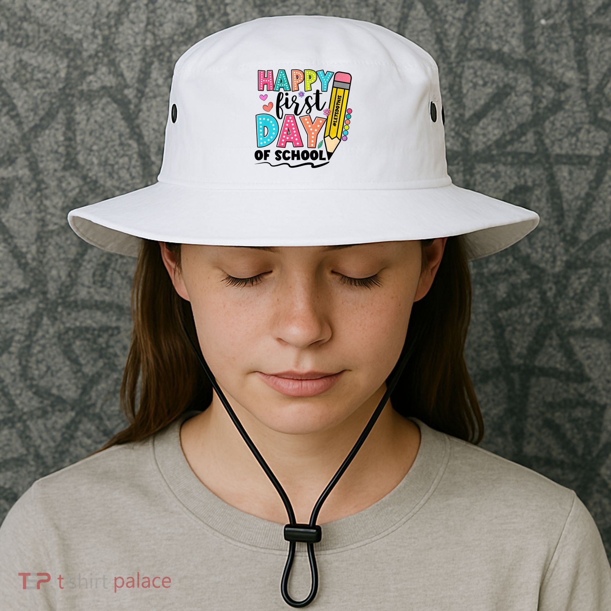 Happy First Day Of School Teacher Pencil Bucket Hat