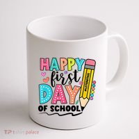 Happy First Day Of School Teacher Pencil Coffee Mug thumb 1