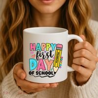 Happy First Day Of School Teacher Pencil Coffee Mug thumb 3