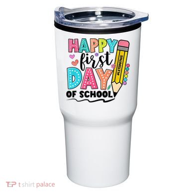 Happy First Day Of School Teacher Pencil Tumbler