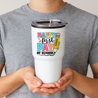 Happy First Day Of School Teacher Pencil Tumbler thumb 2