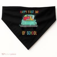 Happy First Day Of School Learning Truck USA-Made Doggie Bandana thumb 0