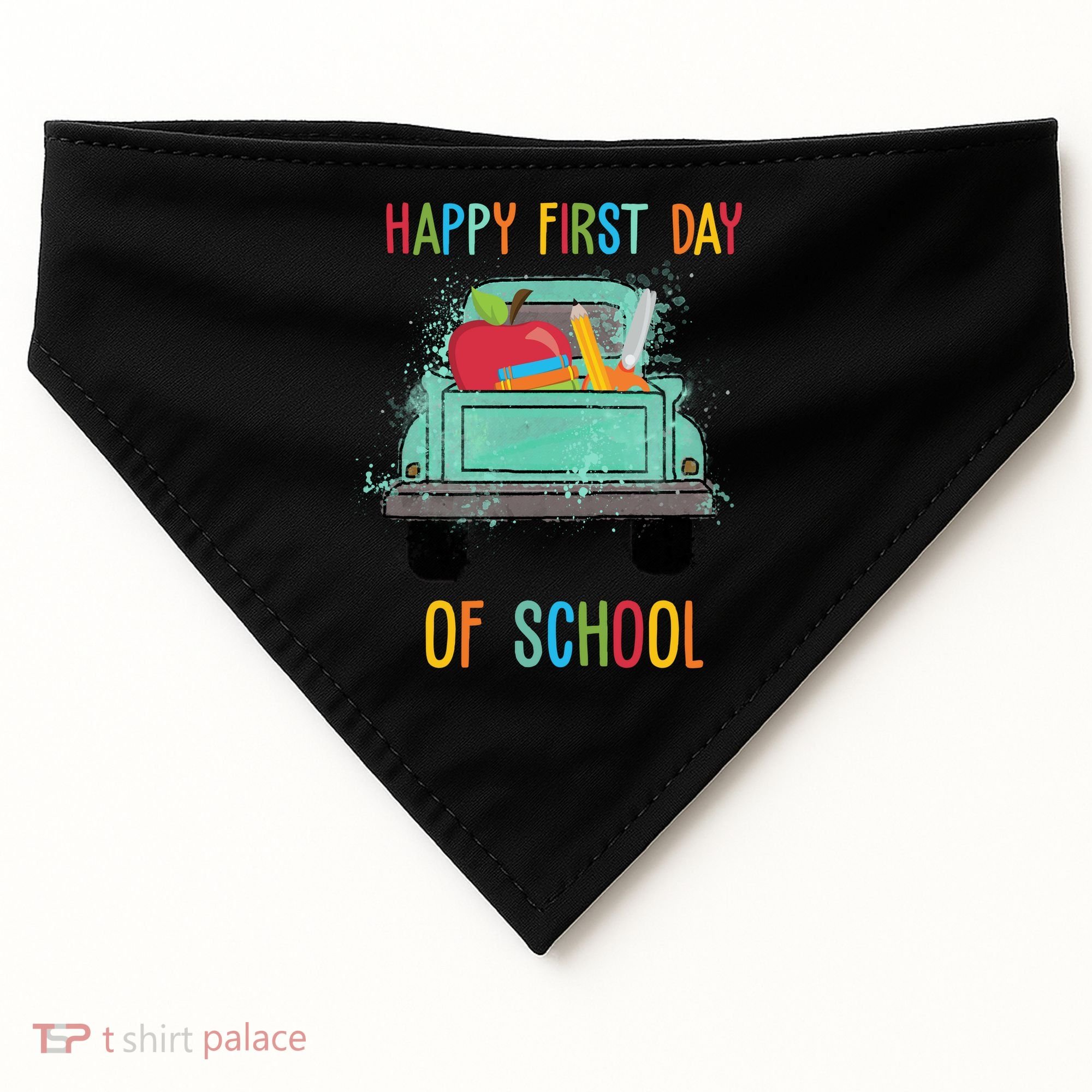 Happy First Day Of School Learning Truck USA-Made Doggie Bandana