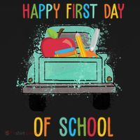 Happy First Day Of School Learning Truck USA-Made Doggie Bandana thumb 2