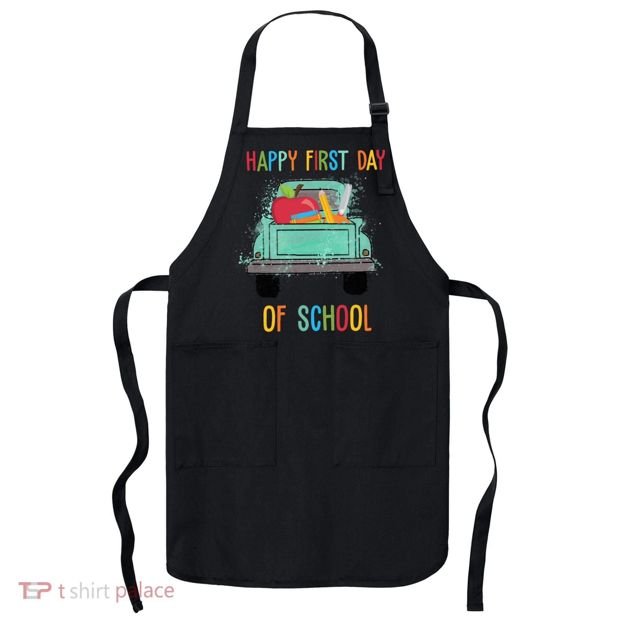 Happy First Day Of School Learning Truck Apron