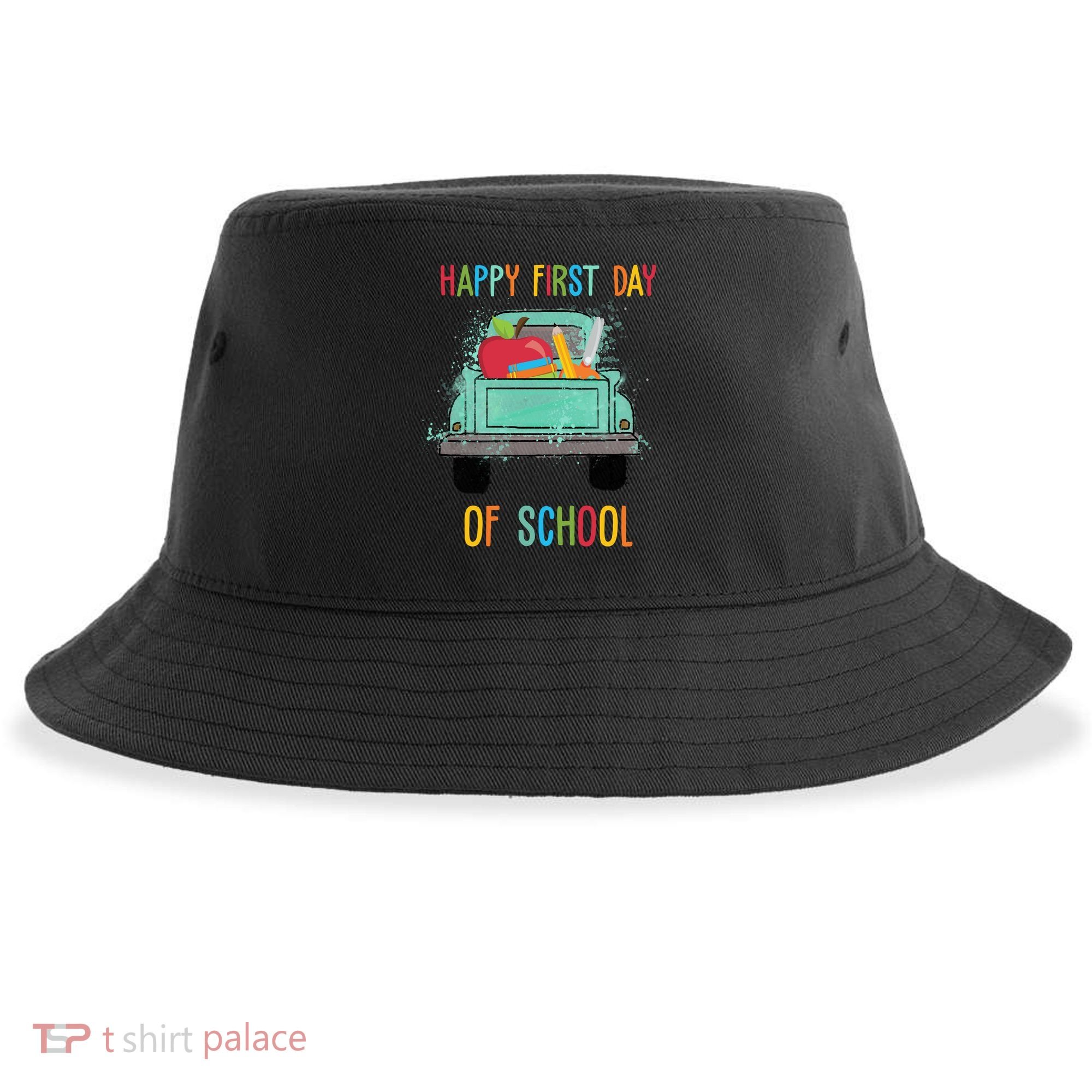 Happy First Day Of School Learning Truck Sustainable Bucket Hat