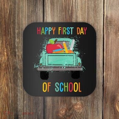 Happy First Day Of School Learning Truck Coaster