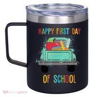 Happy First Day Of School Learning Truck 12oz Stainless Steel Coffee Mug thumb 2
