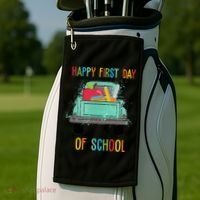 Happy First Day Of School Learning Truck Golf Towel thumb 2