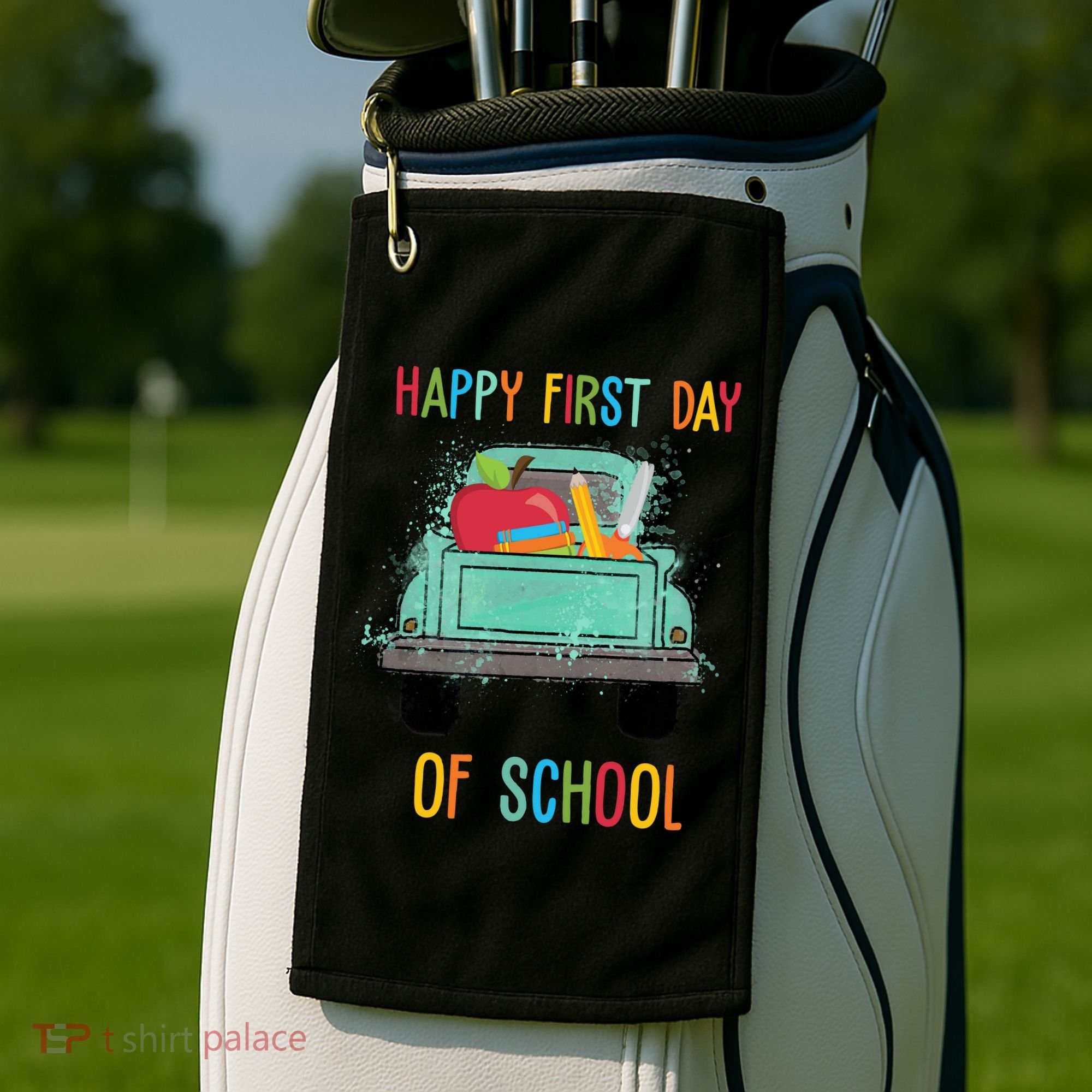 Happy First Day Of School Learning Truck Golf Towel
