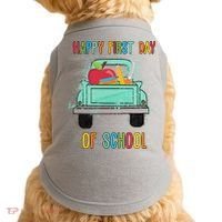 Happy First Day Of School Learning Truck Doggie Tank thumb 0
