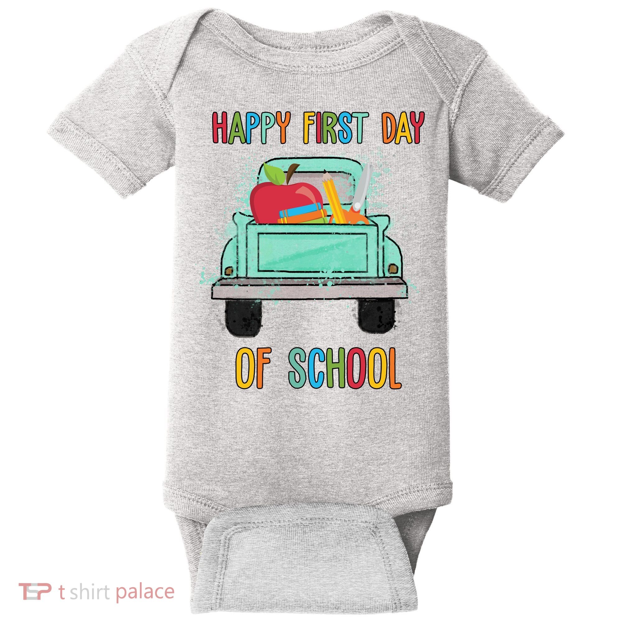Happy First Day Of School Learning Truck Baby Bodysuit