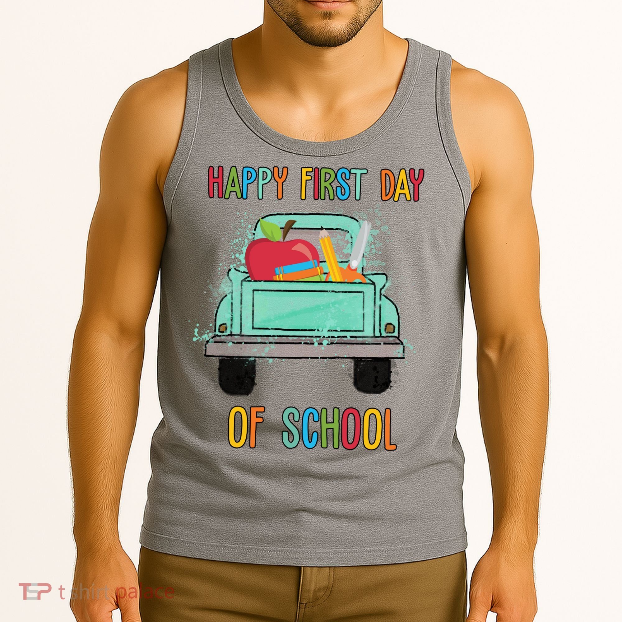 Happy First Day Of School Learning Truck Tank Top