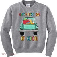 Happy First Day Of School Learning Truck Kids Sweatshirt thumb 0