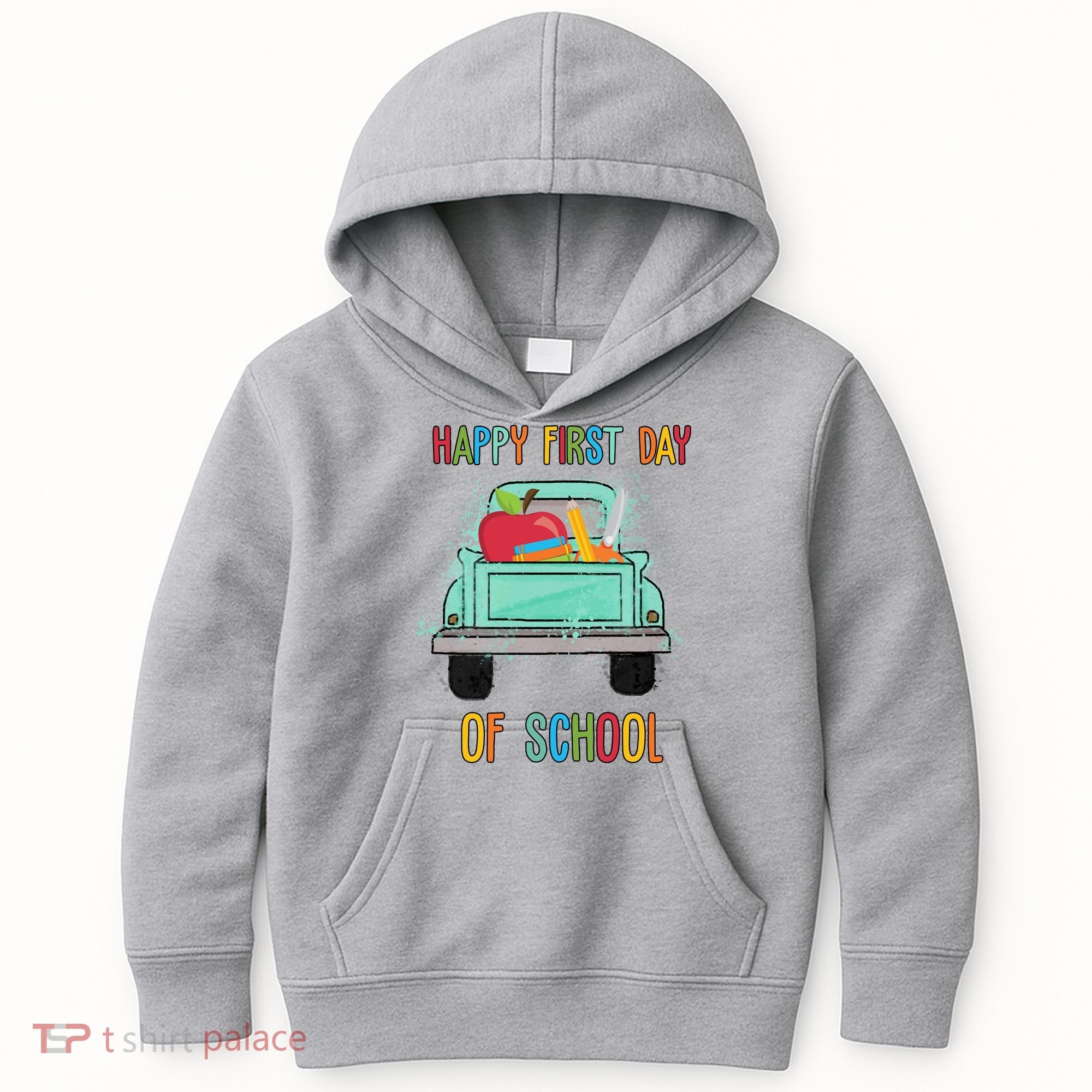 Happy First Day Of School Learning Truck Kids Hoodie