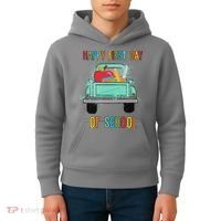 Happy First Day Of School Learning Truck Kids Hoodie thumb 4