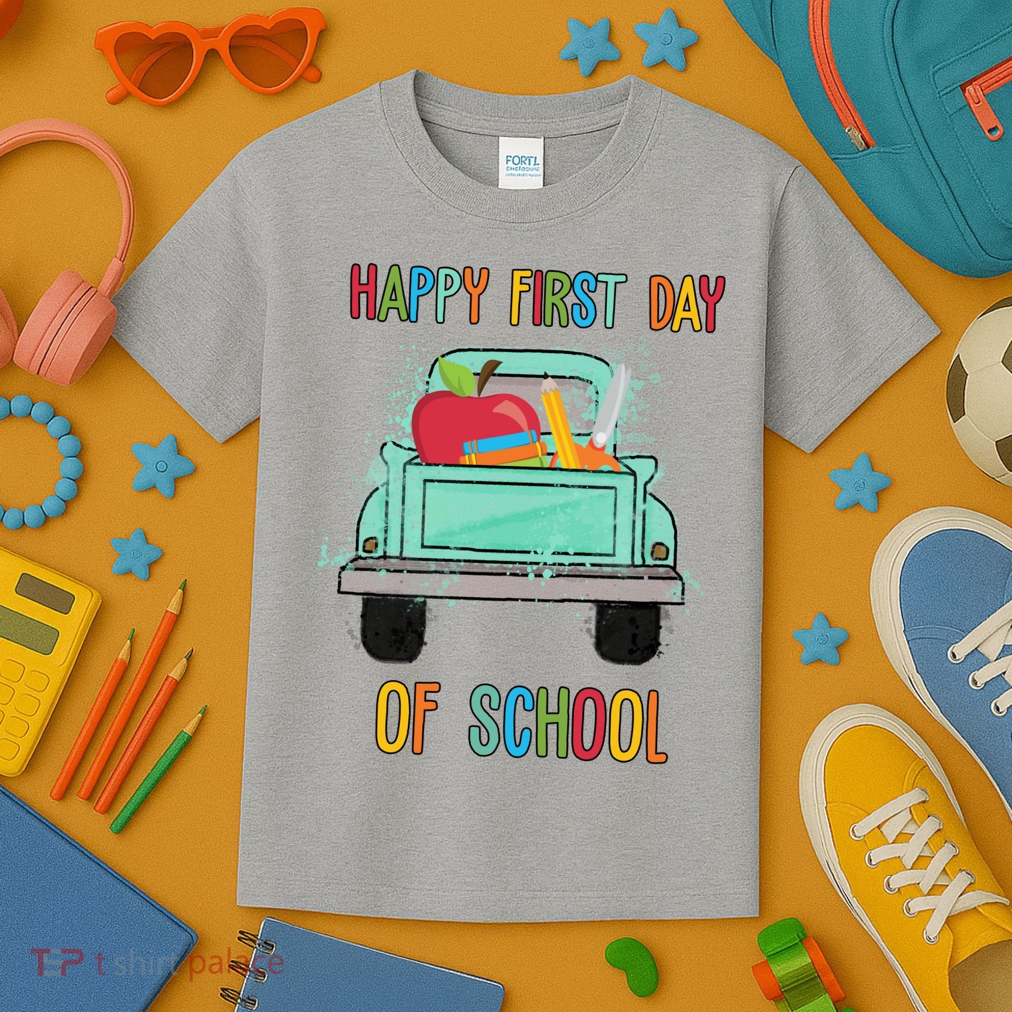 Happy First Day Of School Learning Truck Kids T-Shirt