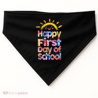 Cute Sun Happy First Day Of School USA-Made Doggie Bandana thumb 0