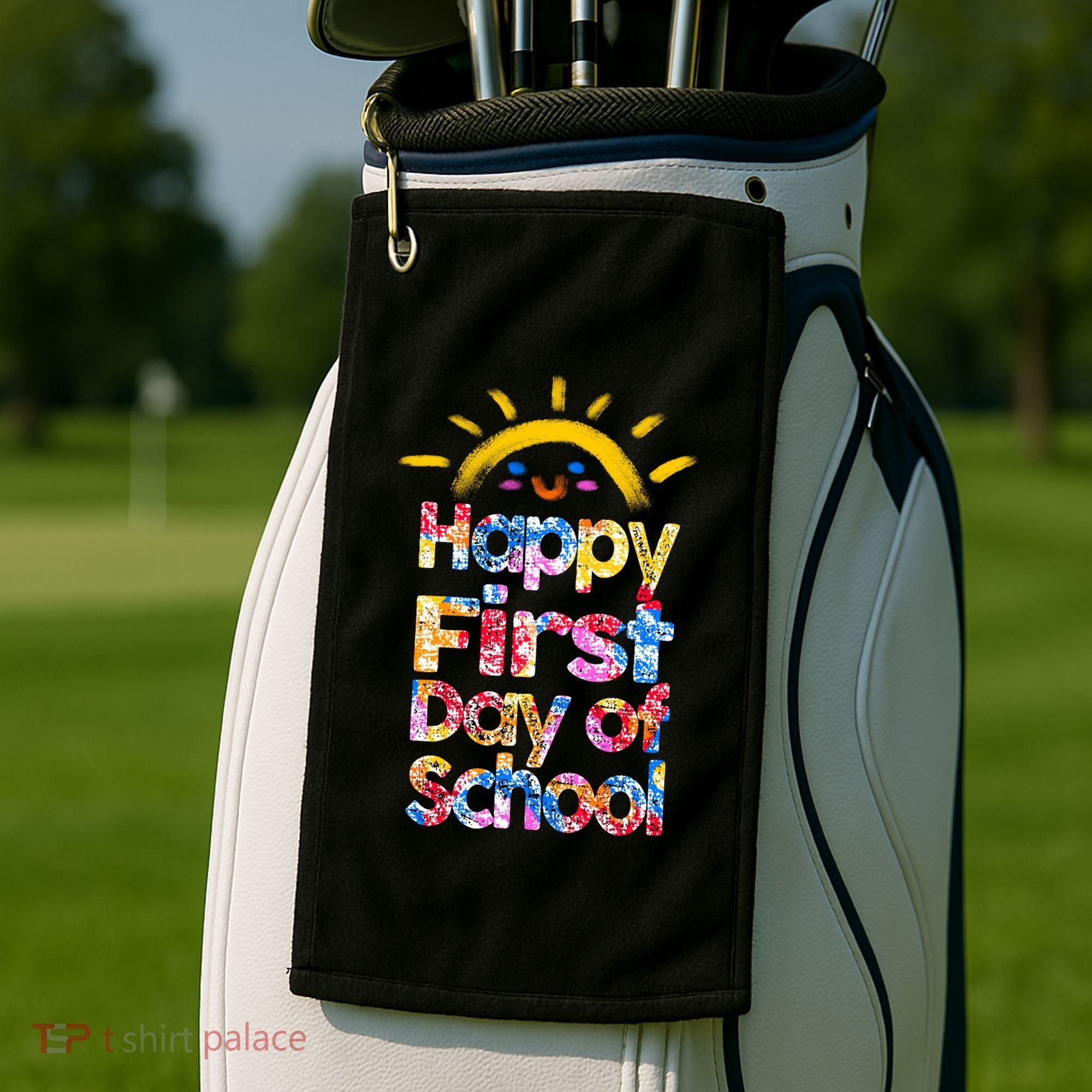 Cute Sun Happy First Day Of School Golf Towel