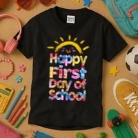 Cute Sun Happy First Day Of School Kids T-Shirt thumb 3